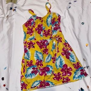 Yellow & pink floral dress